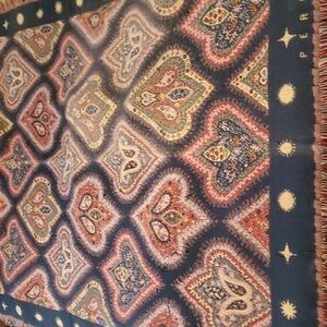 Perry Ellis Tiled Vivid Colored Tasseled 66"x47" Throw Blanket